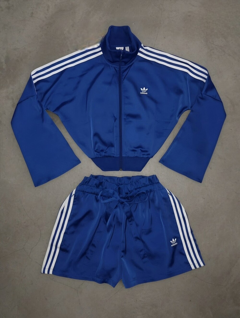 Adidas Originals Bellista Satin Bell Sleeve Track Top & Shorts